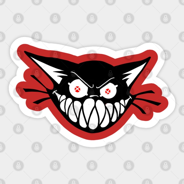 Halloween black cat Sticker by Sinister Motives Designs